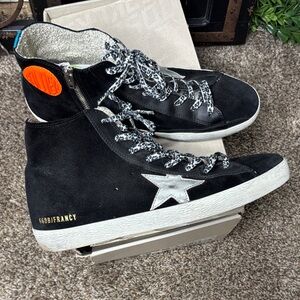 Golden Goose Black Suede Francy Sneakers Sz 42